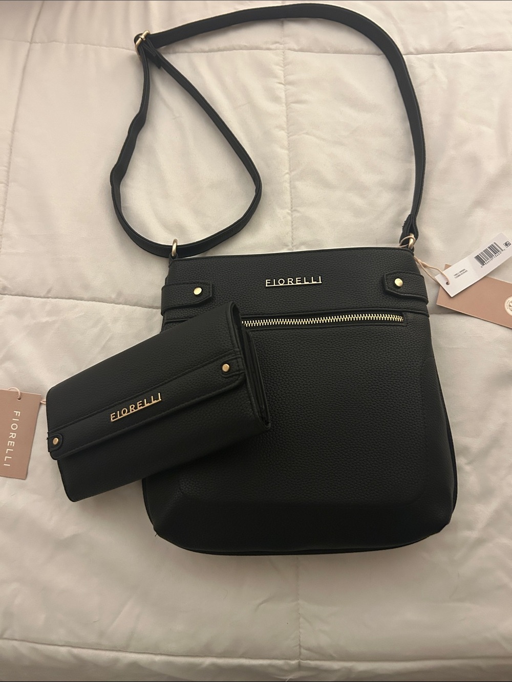 Fiorelli Black Crossbody Bag with Matching Wallet